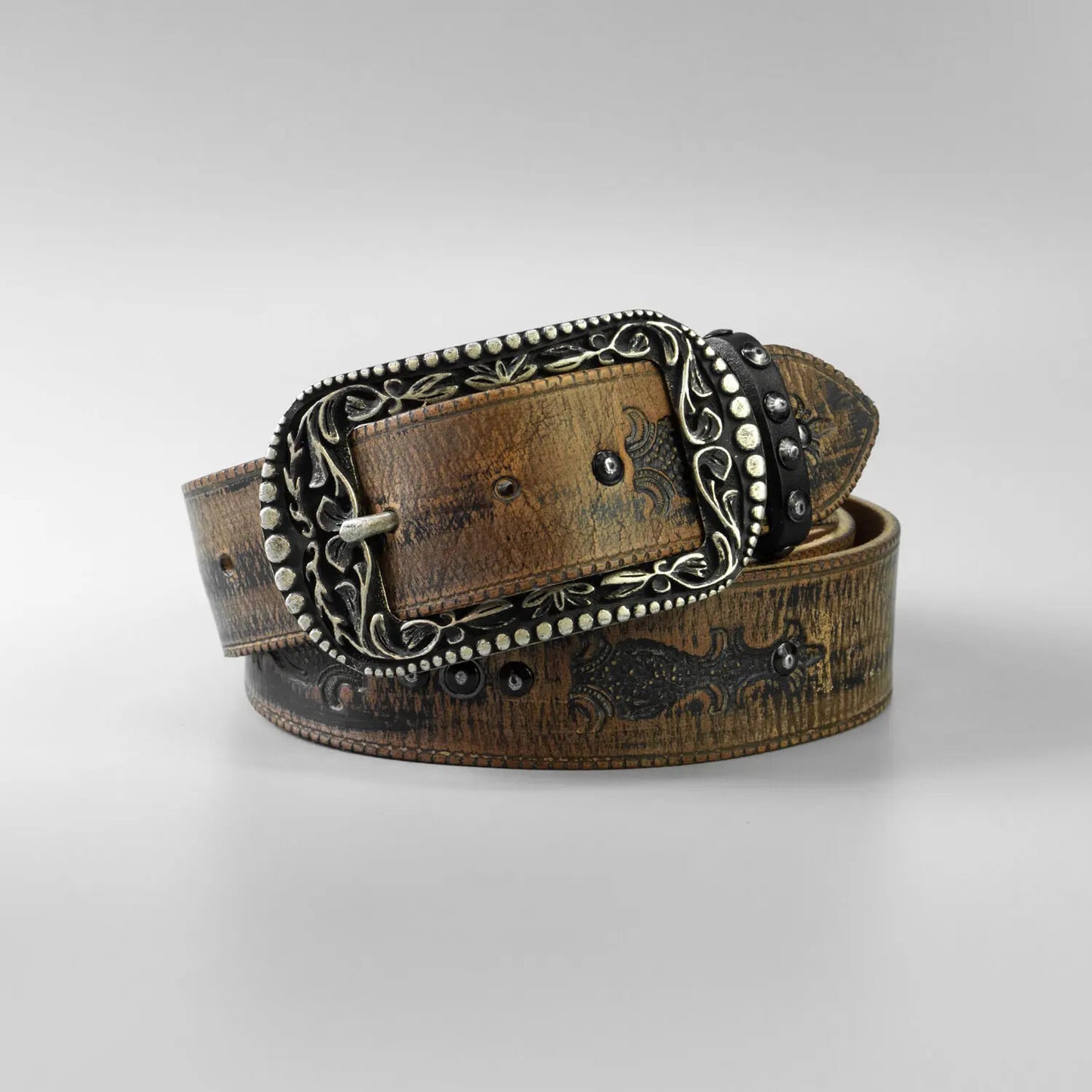 Ručne vyrobený kožený opasok do riflí "Baldur"