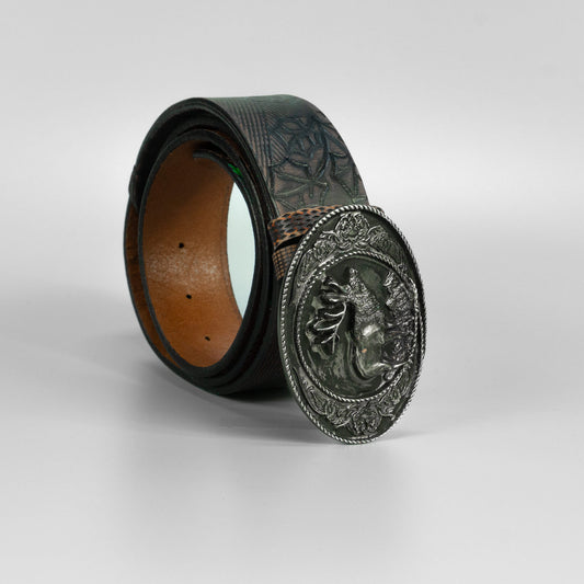 Ručne vyrobený pánsky kožený opasok do riflí "Deer"