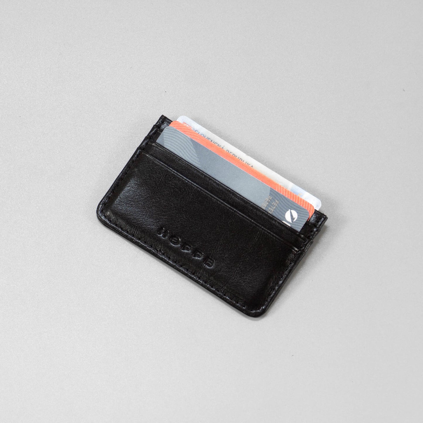 Čierna pánska kožená peňaženka na karty "Neapol"