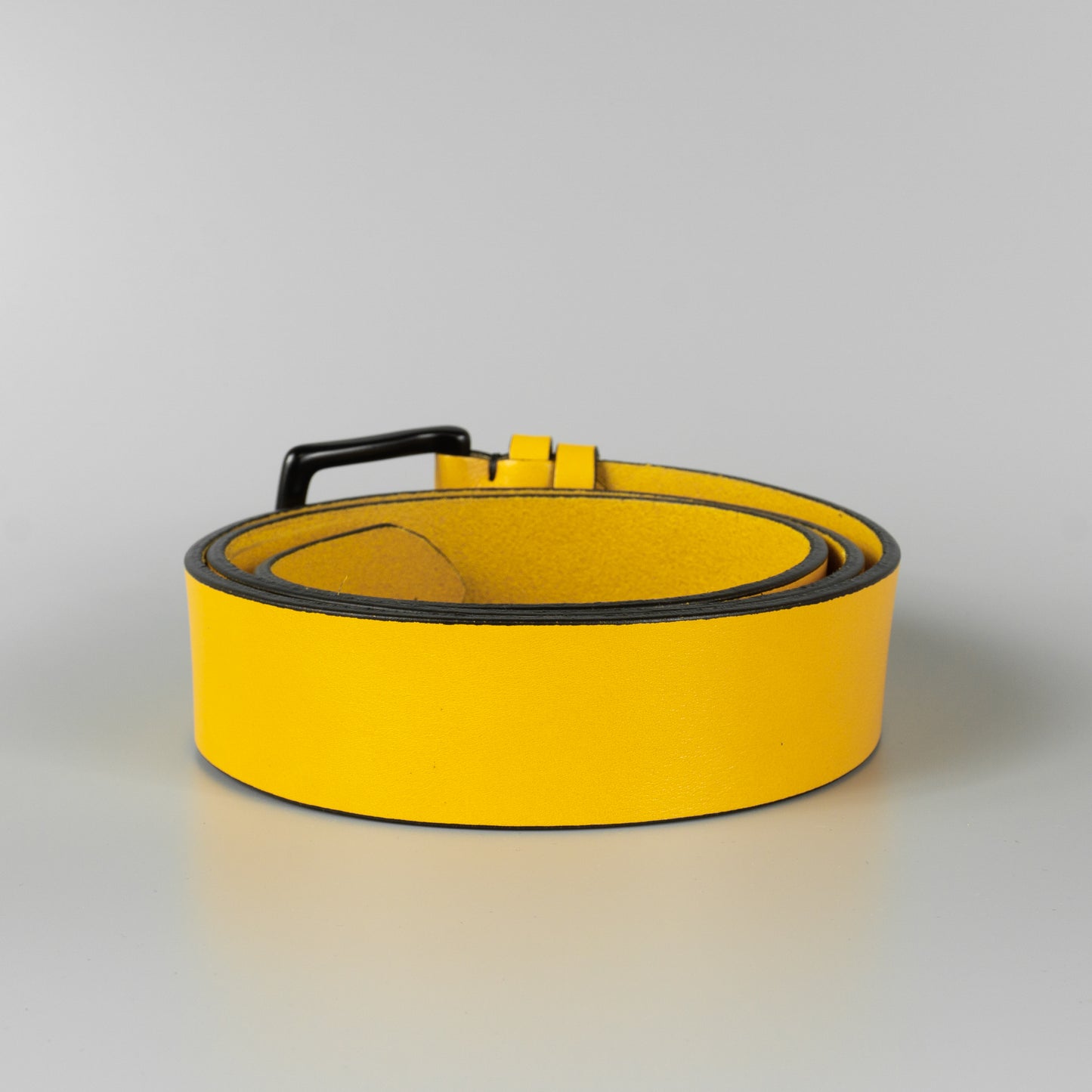 Žltý pánsky kožený opasok do riflí "Yellow" široký 4 cm